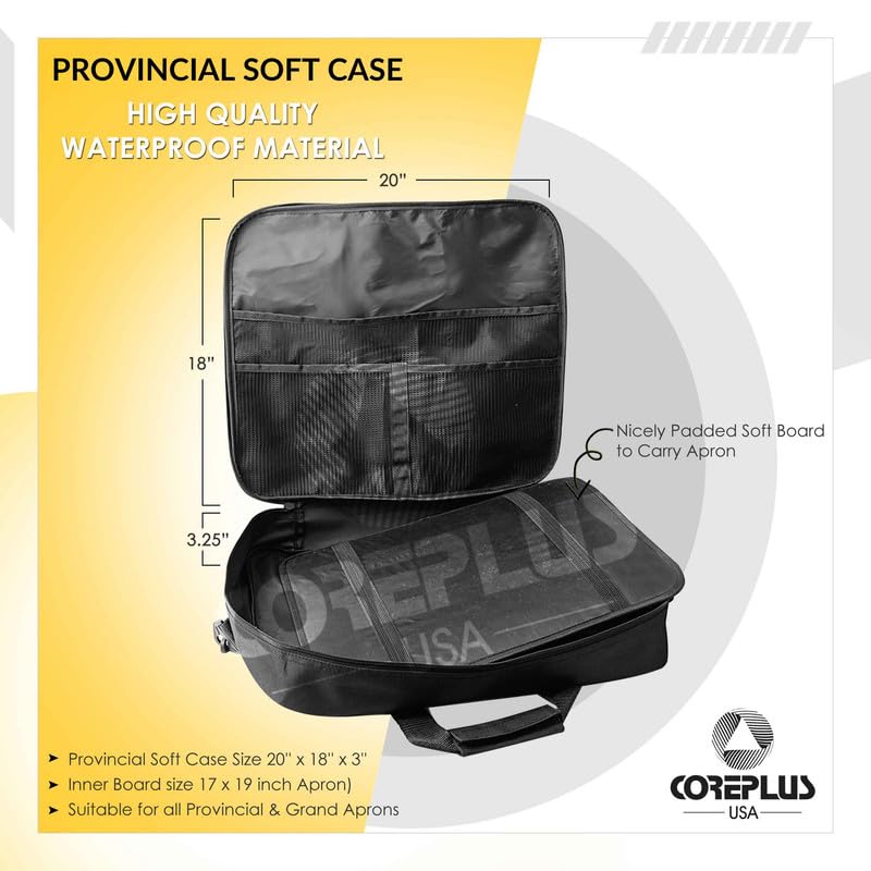 Masonic Apron Carrying Case - Lightweight Black Soft Apron Storage Bag for WM/MM & Provincial Regalia - Perfect for Lodge Meetings, Ceremonies & Travel Protection
