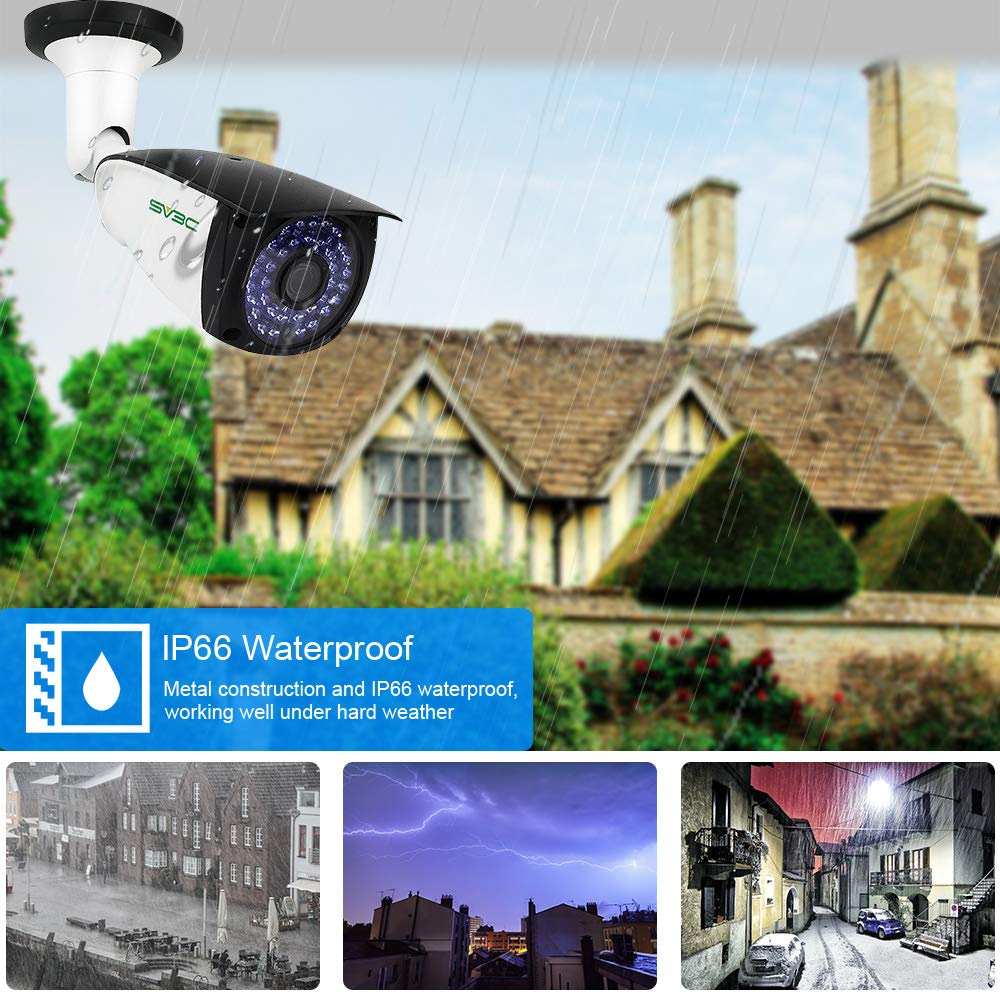 SV3C 5MP POE IP Security Camera Outdoor 2 Pack - Weatherproof IP66, 2-Way Audio, Human Detection, RTSP & Web Browser Access, Supports 128GB SD Card (No WiFi) - Ideal for Home Security, Business Surveillance & Outdoor Monitoring