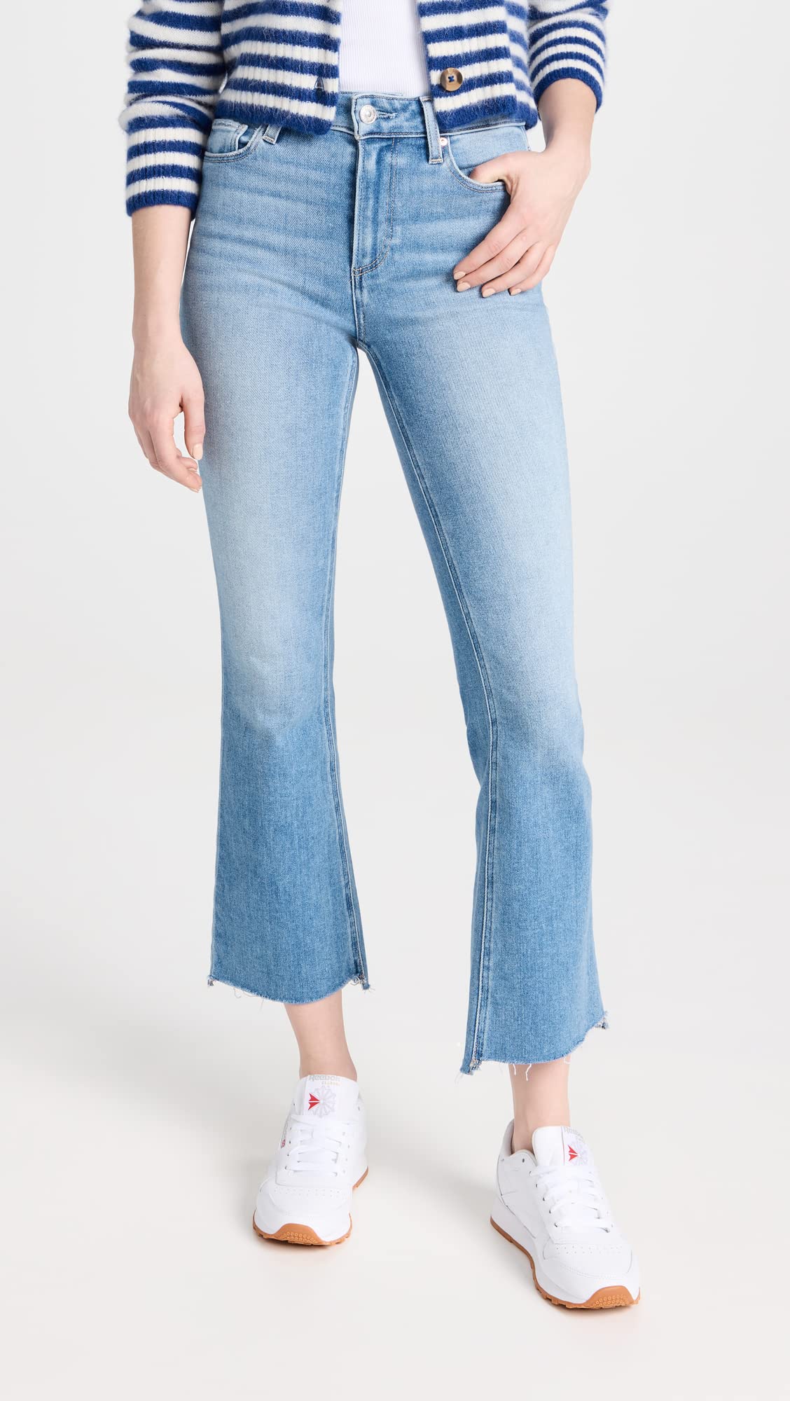 PAIGE Women's Claudine Swap Meet High Waist Distressed Jeans with Leveled Hem - Trendy Vintage Denim for Casual Outfits & Night Out