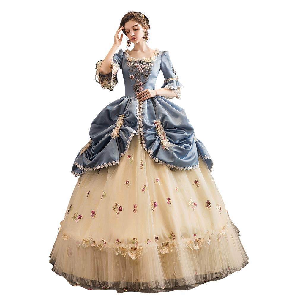 KEMAO Rococo Victorian Baroque Marie Antoinette Dress - Renaissance Period Ball Gown for Cosplay, Historical Reenactment & Themed Parties