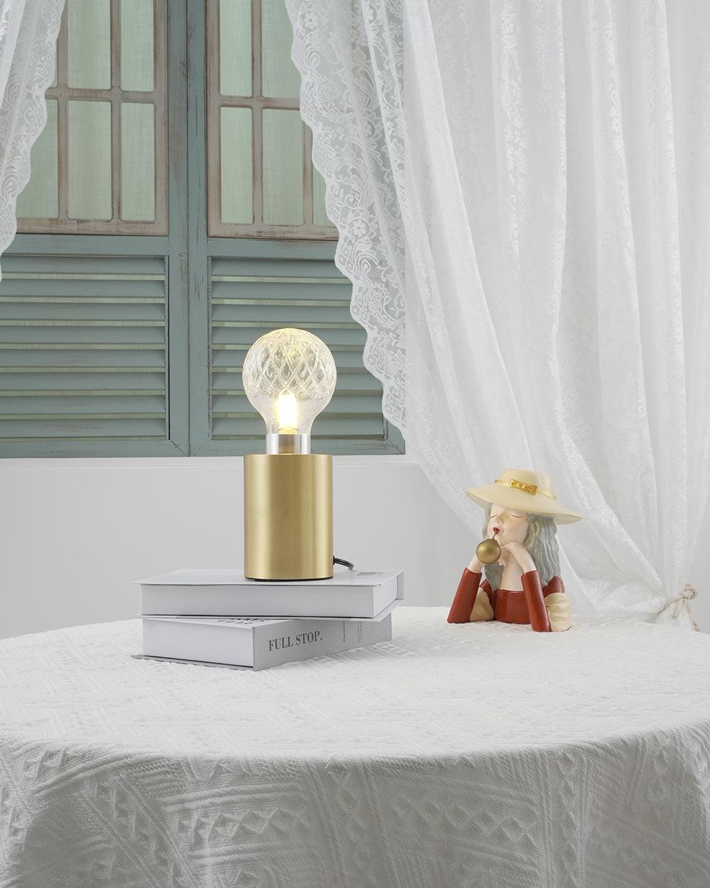 Elegant Crystal Bulb Table Lamp - Modern Home & Office Decor for Living Room, Bedroom, or Study - Perfect for Ambient Lighting & Stylish Interior Design