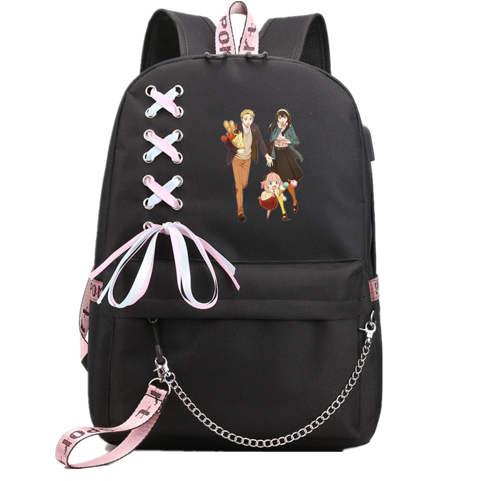ISaikoy Anya Forger Backpack - Stylish Anime School Bag with Shoulder Straps, Lightweight Daypack for College, Travel & Work (10 Color Options)