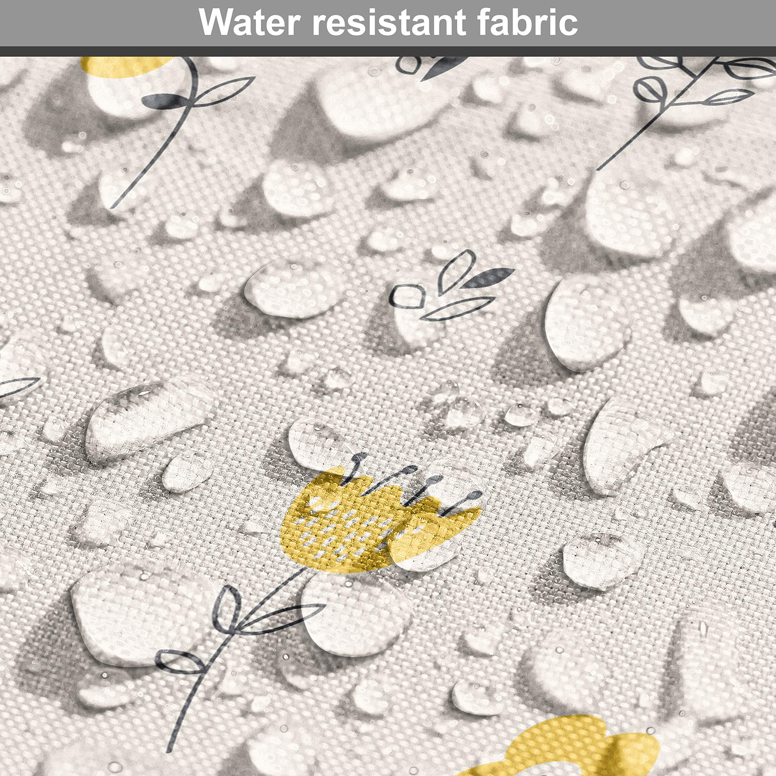 Ambesonne Ladybug Fabric by The Yard - Spring Flowers & Ladybirds for Upholstery & Home Decor
