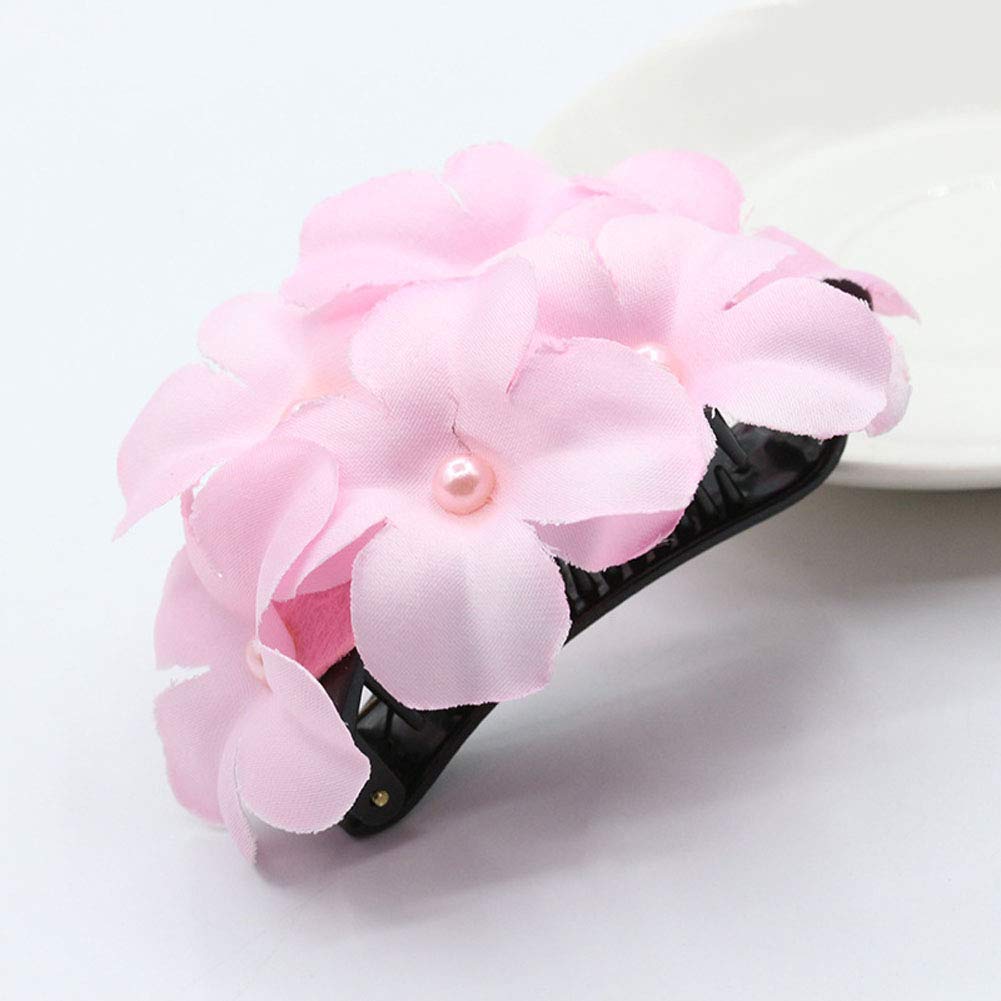 3PCS Women's Floral Hair Clips - Elegant Banana Hair Clips with Comb, Hair Clincher & Ponytail Holder for Women (Perfect for Weddings, Parties & Everyday Styling)