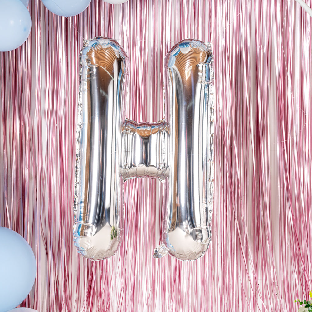 Balloonify Silver Mylar Letter H Balloon - 40 Inch Large Foil Alphabet Balloon for Birthday Party Decorations, Baby Showers & Graduation Celebrations - 1 Count Box