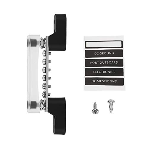 4 Terminal Negative Ground Bus Bar - 6 Position Electrical Connection Terminal Block, 100Amp 12V-48V Premium Busbar for Marine, RV, Solar & Automotive Wiring Applications