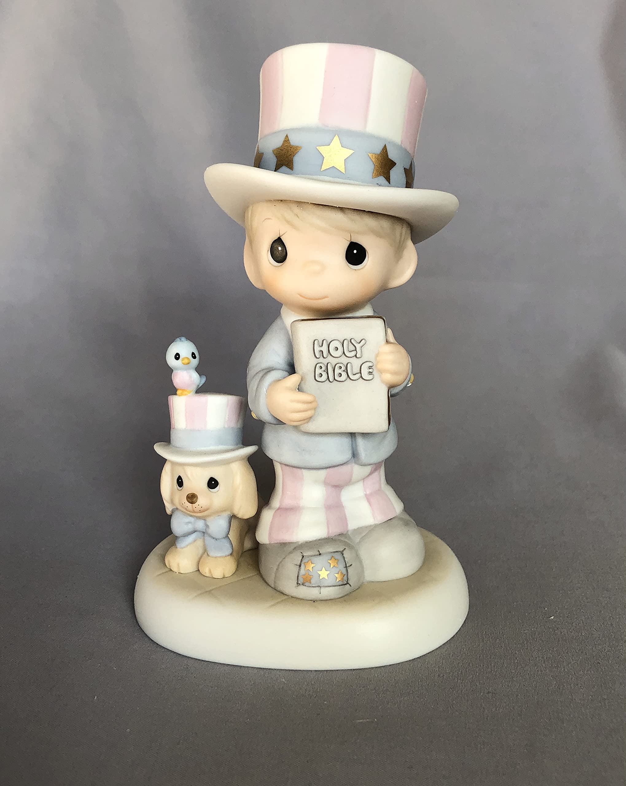 Precious Moments God Bless America Collectible Figurine - Patriotic Home Decor, Gift for Holidays & Special Occasions