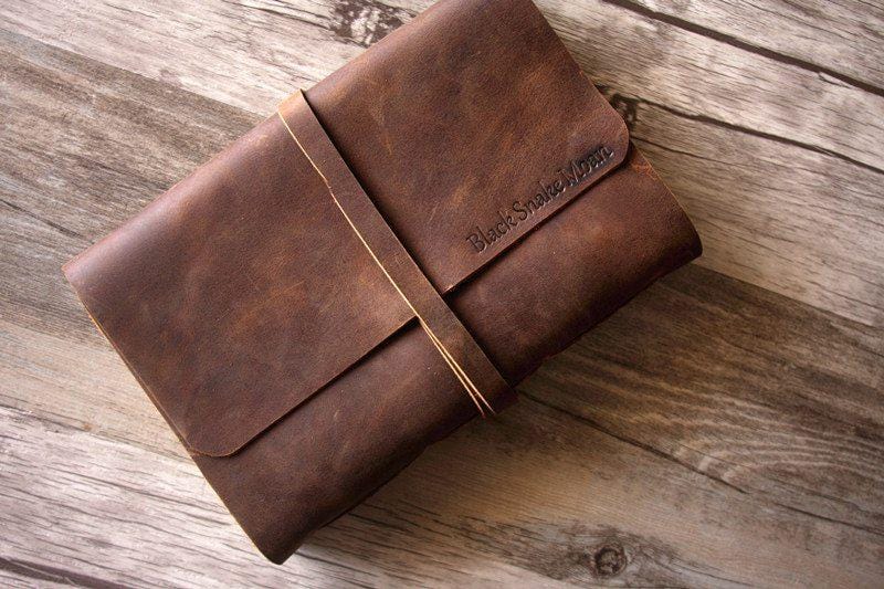 Vintage Leather Guest Book for Memorial Services - Rustic Photo Album for Celebration of Life Events - Perfect for Funerals, Memorials & Family Reunions