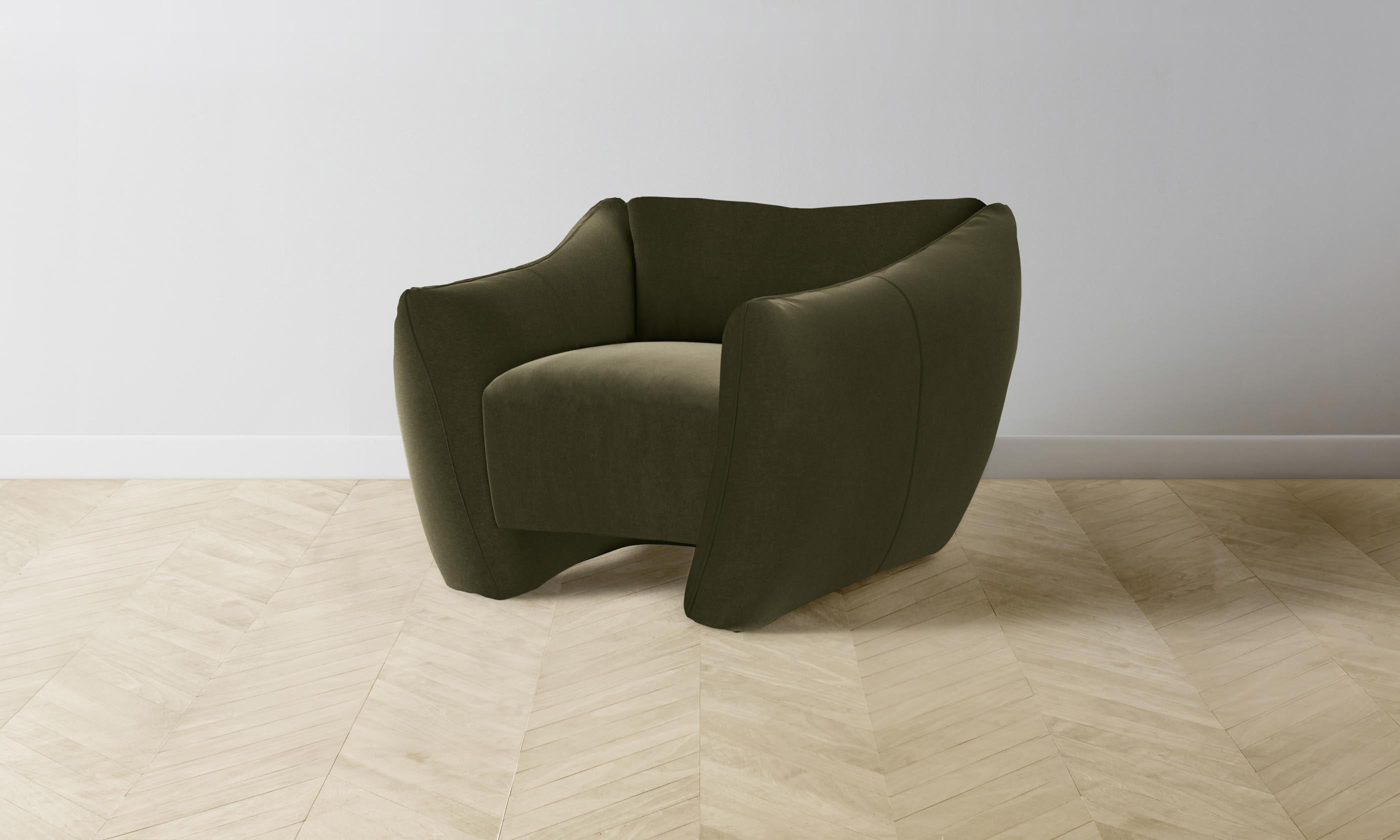 Premium Mohair Moss Green Bond Chair - Mid-Century Modern Lounge Chair for Living Room, Office & Reading Nook - Durable & Stylish Accent Furniture
