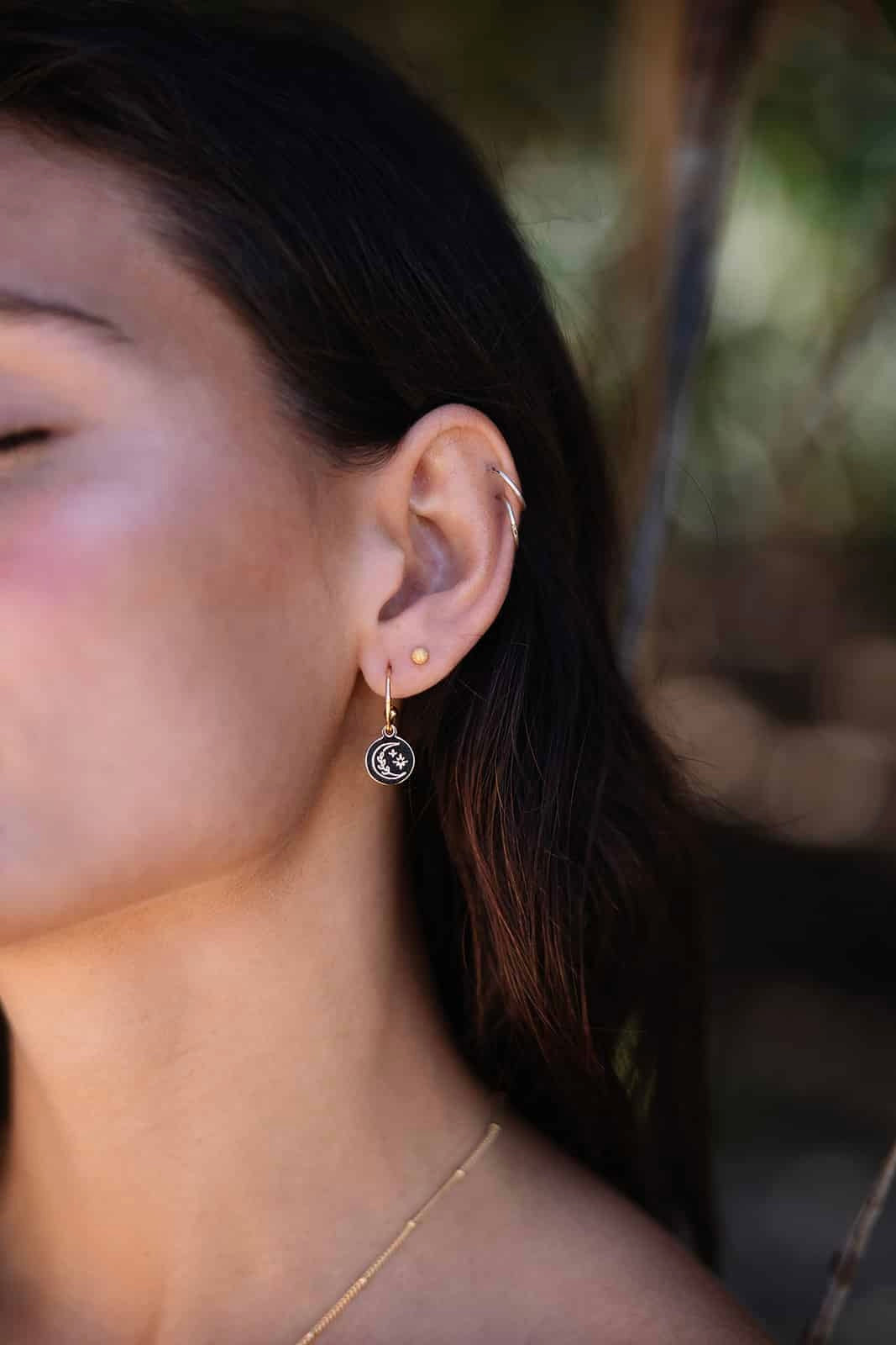 18K Gold Plated Circle Pendant Hoop Earrings for Women - Elegant Dainty Jewelry Gift for Birthday, Anniversary & Special Occasions | Perfect for Parties, Weddings & Everyday Wear
