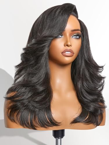 Layered Haircut｜Side Part｜Natural Black
