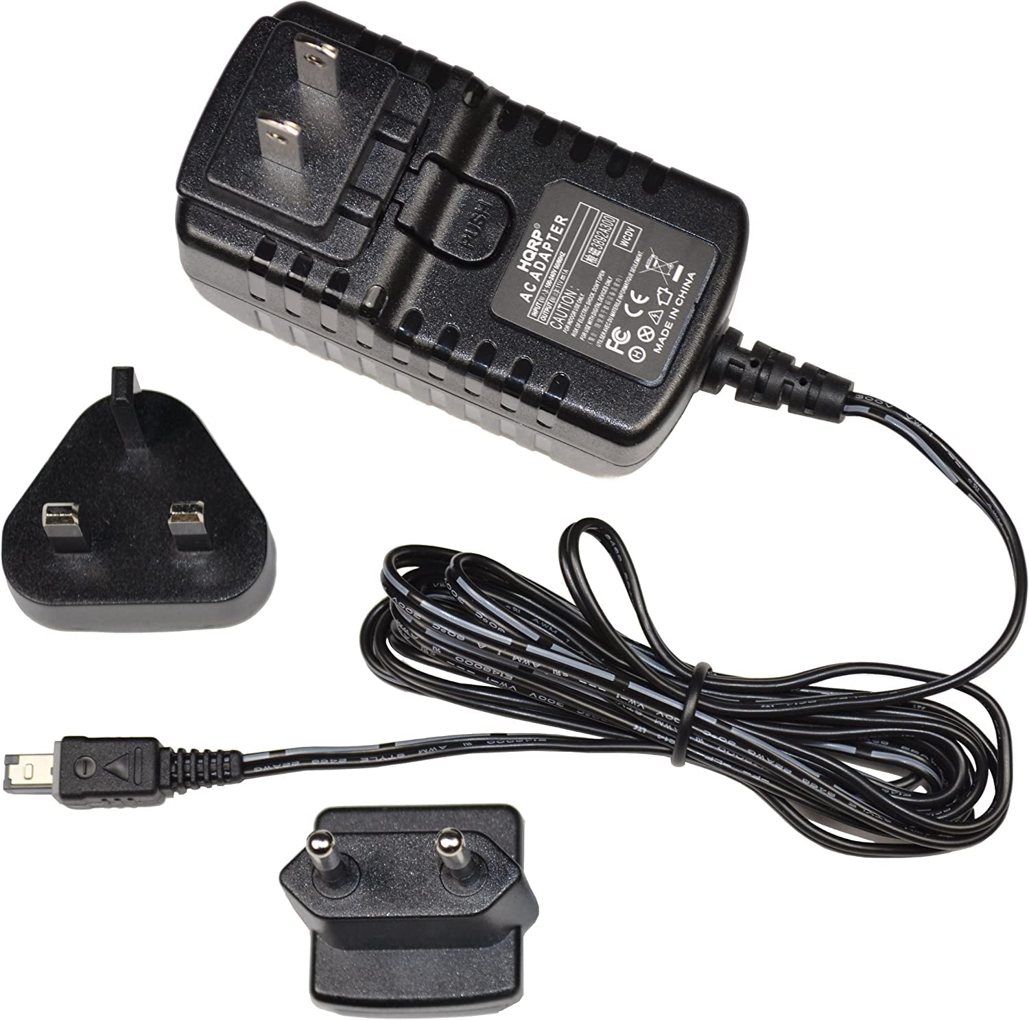 HQRP AC Power Adapter for JVC GR-D93U GR-D93US Camcorder - USA Plug & Euro Adapter Included - Perfect for Travel & Home Video Recording