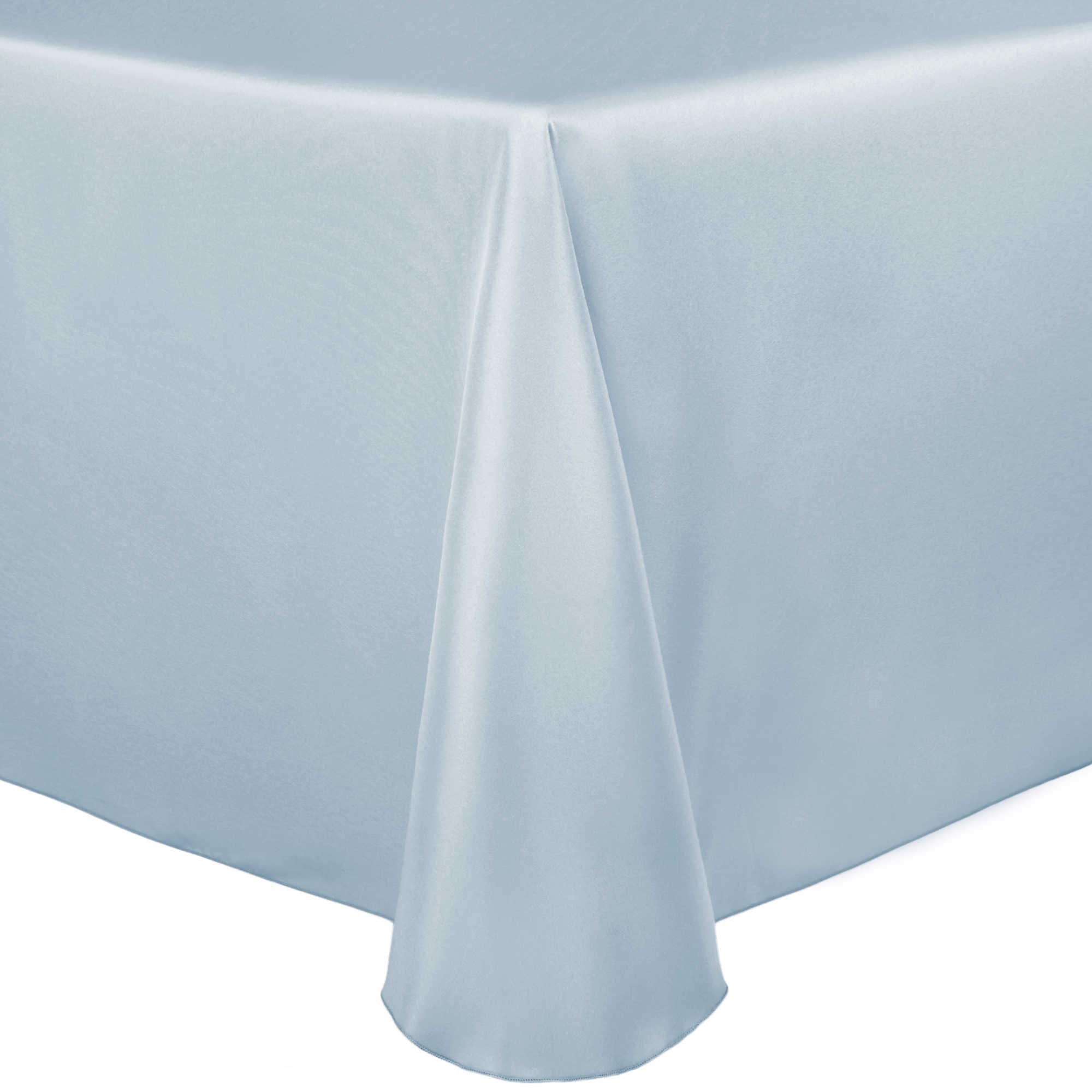 5-Pack Ice Blue Bridal Satin Oval Tablecloth 60 x 120 Inches - Premium Wedding Reception & Banquet Decor for Elegant Events
