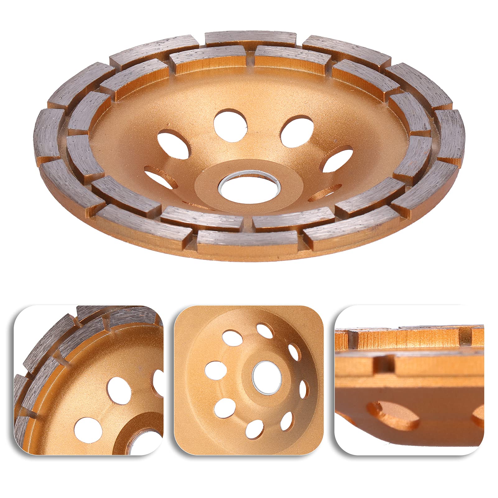 5.9 Inch Double Row Diamond Grinding Wheel for Concrete, Stone & Metal - Heavy Duty Polishing Disc for Angle Grinders - Perfect for Floor Resurfacing, Tile Removal & DIY Home Renovation Projects