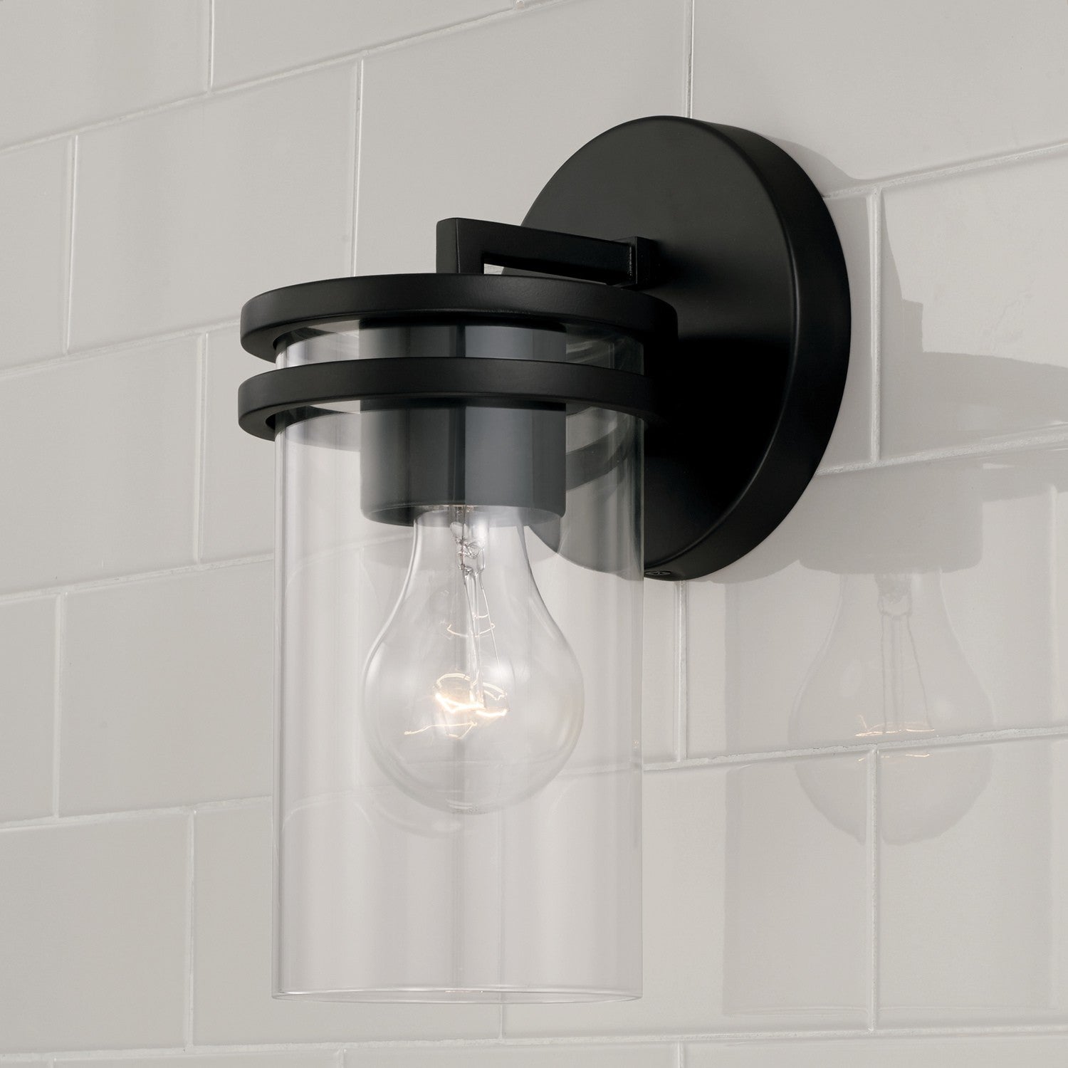 Capital Lighting One Light Wall Sconce - Modern Indoor/Outdoor Wall Light Fixture for Living Room, Bedroom, Porch & Hallway