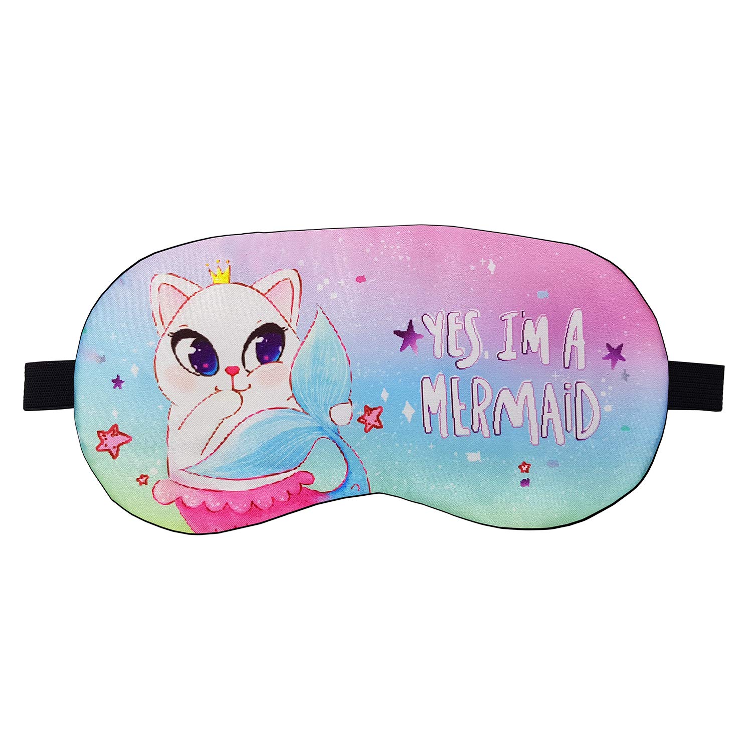 Jenna™ Silk Sleep Mask for Women & Men - Soft Eye Cover for Insomnia Relief, Meditation, Travel & Puffy Eyes - Dark Circle Reducing Mermaid Design Eye Shade - Perfect for Night Sleep, Airplane Travel & Spa Relaxation