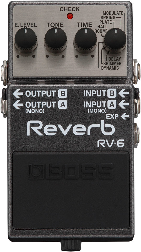 BOSS RV-6 Digital Reverb Pedal for Guitar - Studio & Live Performance Effects with 8 Modes (Hall, Plate, Spring, Modulate, Dynamic, Shimmer, Delay+Rev, Room) - Perfect for Electric Guitarists, Recording Studios & Stage Performances