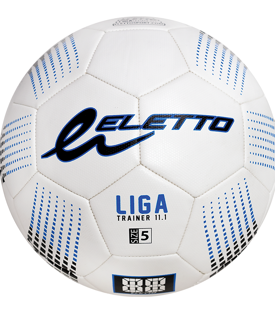 Eletto White/Cyan/Black Liga Trainer 11.1 Soccer Ball - Professional Match & Training Football for Indoor/Outdoor Games, Youth & Adult Sports