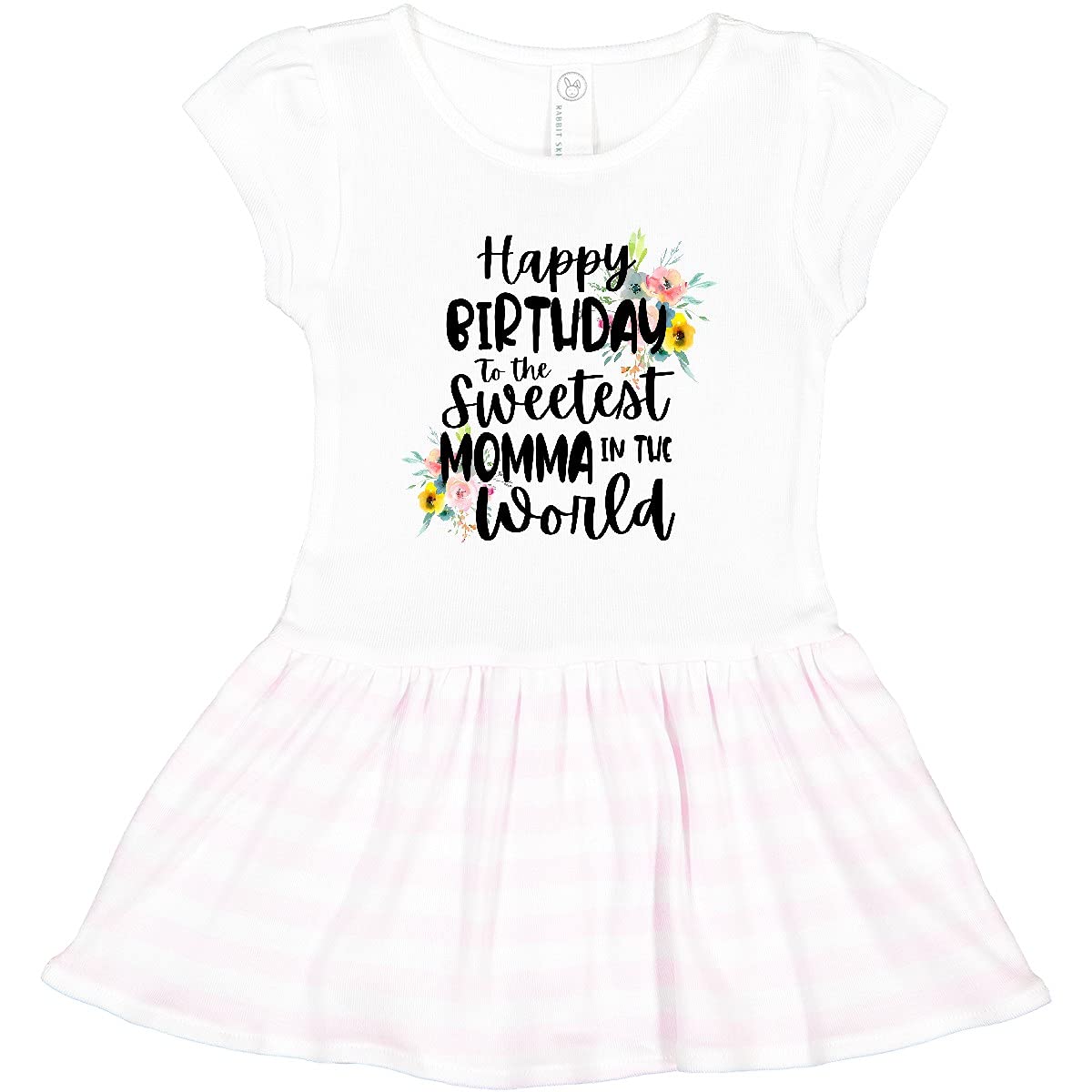 Inktastic 'Happy Birthday to The Sweetest Momma in The World' Toddler Dress - Cute Birthday Outfit for Baby Girls & Toddlers - Perfect for Birthday Parties, Family Photos & Special Occasions