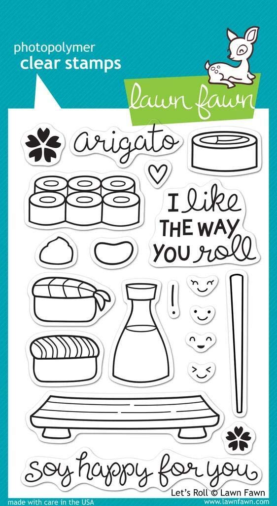 Lawn Fawn LF606 Clear Stamps 4x6 - Let's Roll for Card Making
