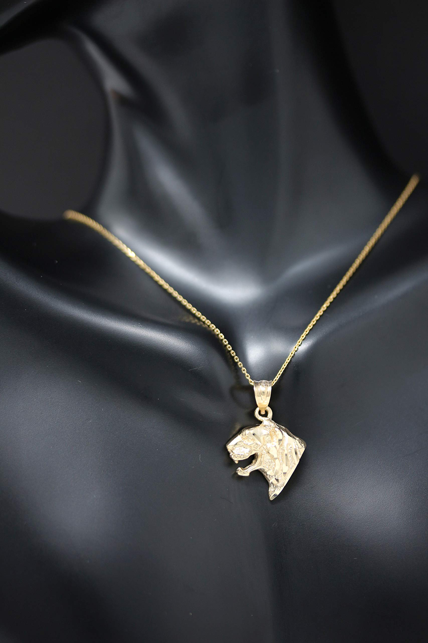 14K Gold Tiger Head Charm Pendant Necklace for Women - Elegant Animal Jewelry Gift for Birthday, Anniversary & Special Occasions