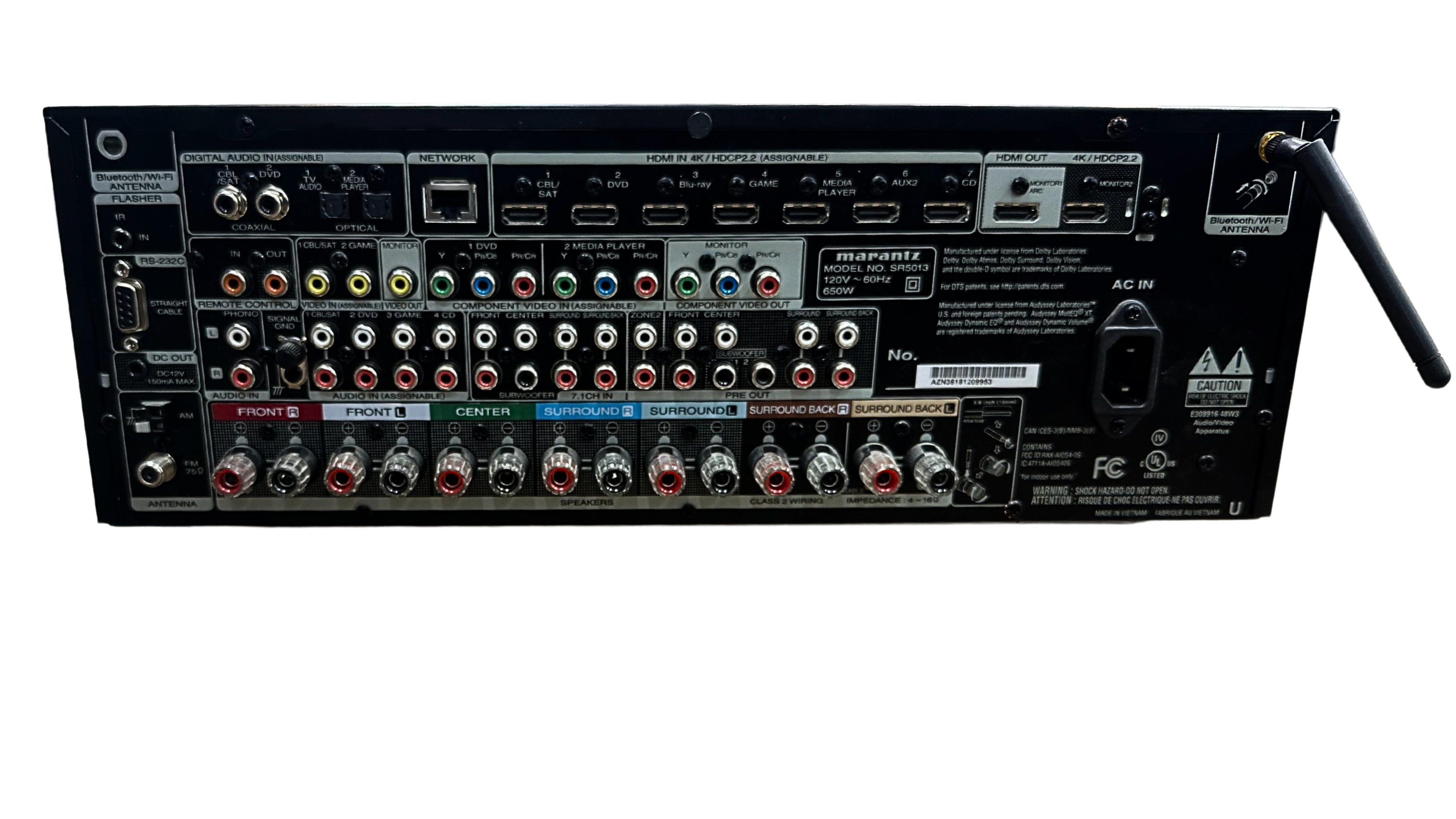 Marantz SR5013 7.2 Channel 4K Ultra HD AV Receiver with HEOS & Alexa Compatibility - Premium Home Theater Audio System for Movies, Music & Gaming