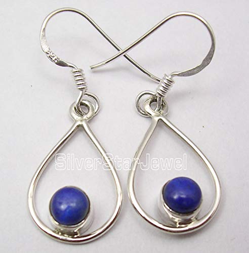 925 Sterling Silver Lazuli Earrings 1.4
