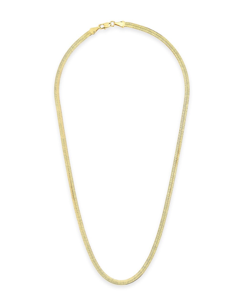 Stylish Men's Herringbone Chain Necklace 14K Gold Plated Stainless Steel - Perfect for Casual Wear, Date Nights & Gifts