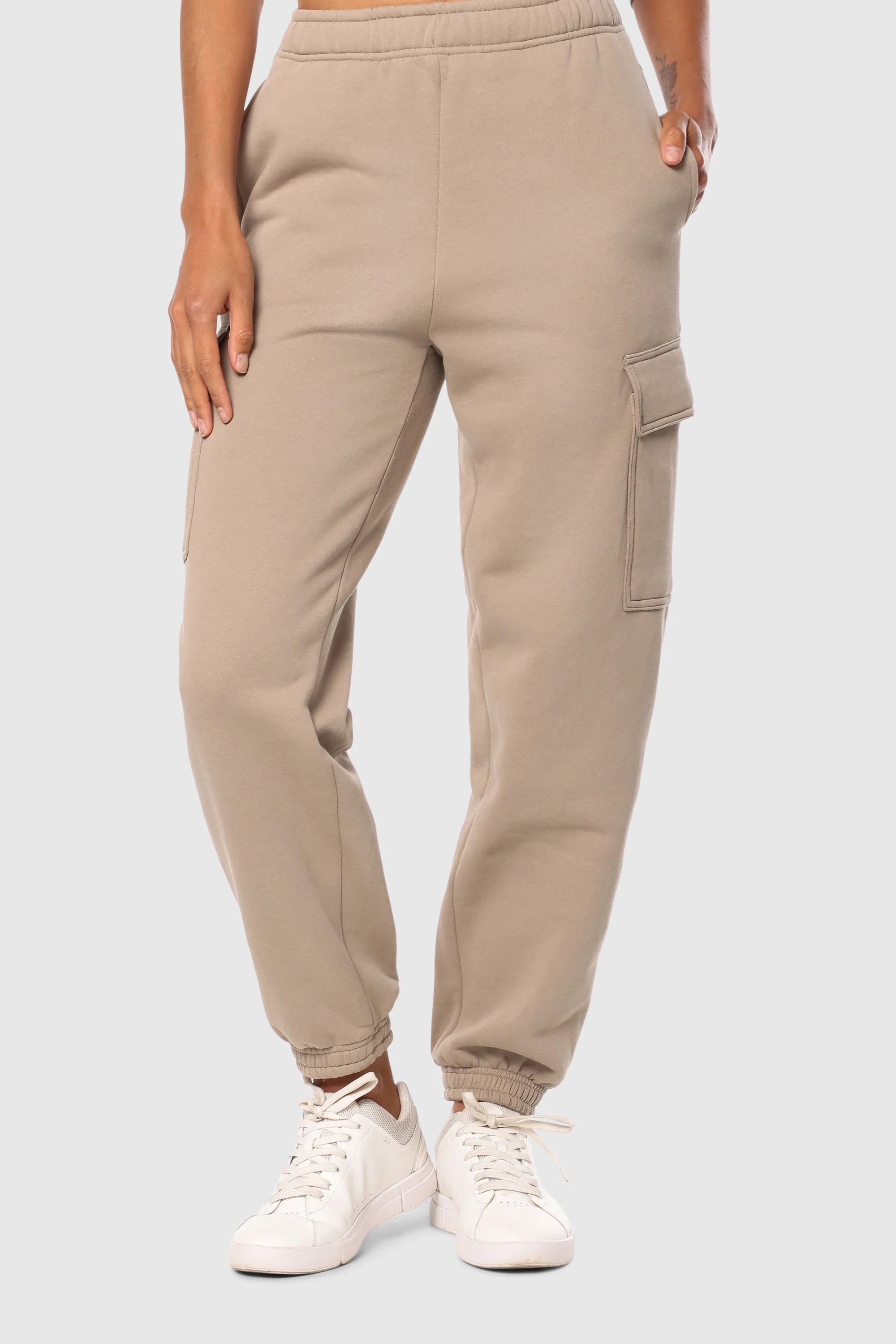 Cozy Tan Cinch Fleece Lounge Set for Women - Soft & Warm Two-Piece Outfit for Relaxing at Home, Lounging, or Running Errands