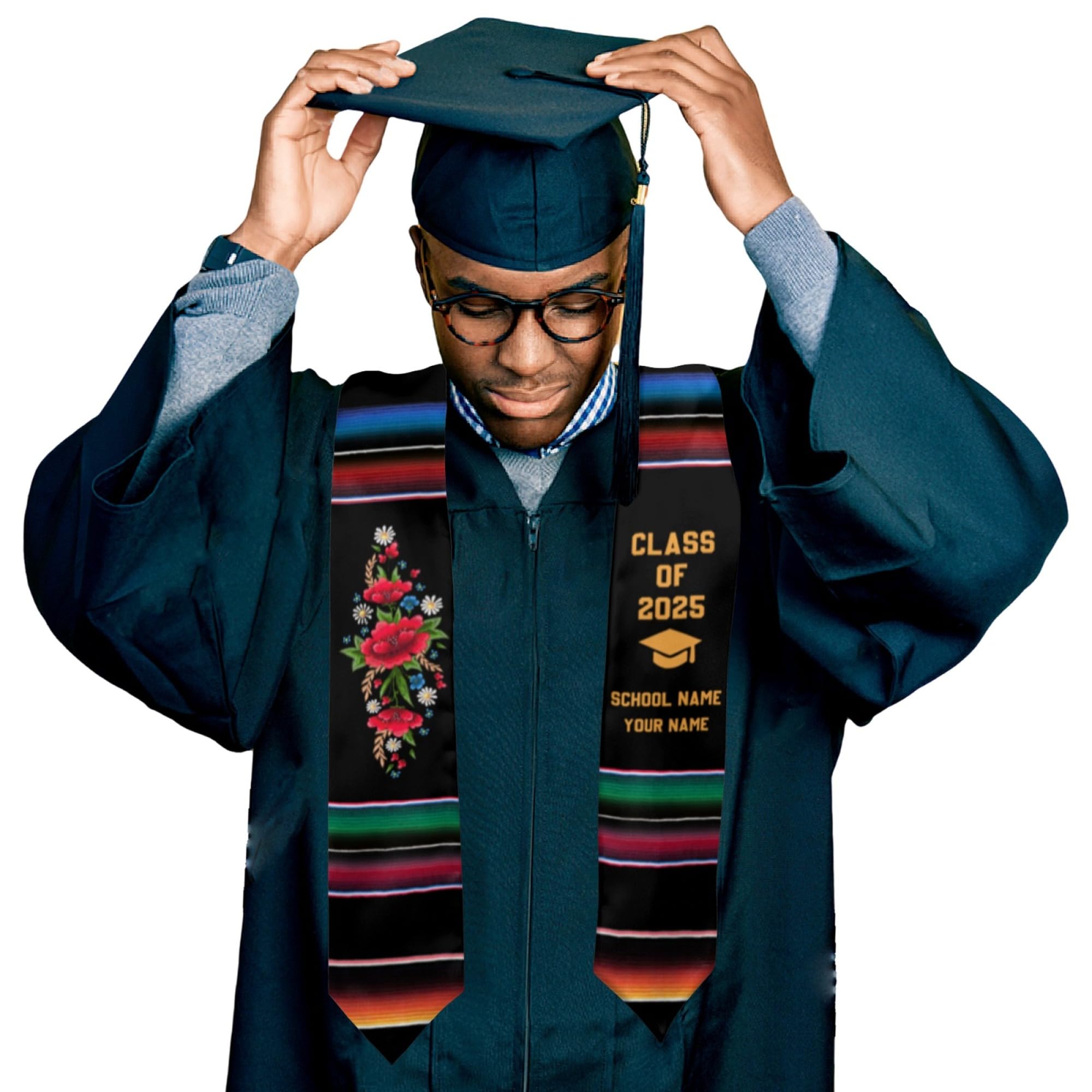 Personalized Graduation Stole with Photo - Custom Graduation Sash for High School & College Ceremonies - Perfect for Graduation Gifts & Commencement Photos