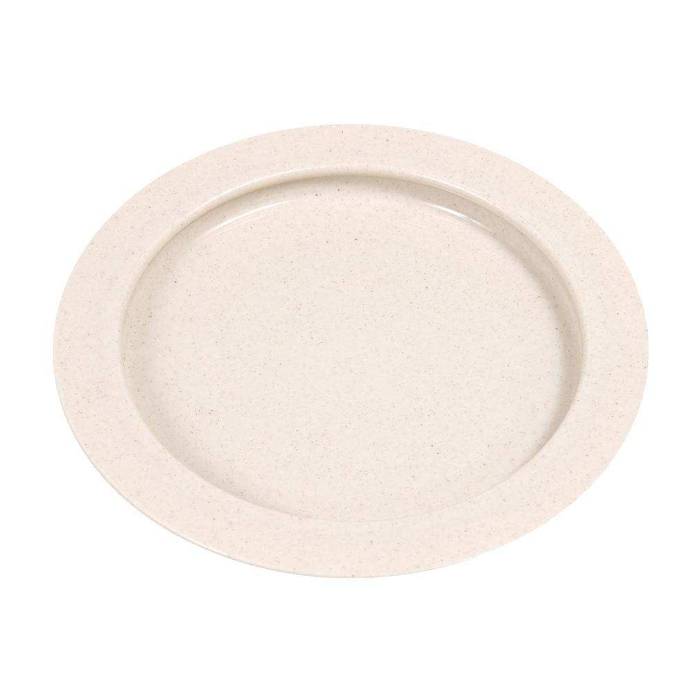 SP Ableware High Wall Inner-Lip Plastic Plates - Sandstone Color, Pack of 12 (745310012) - Durable Dinnerware for Assisted Living & Elderly Care Facilities