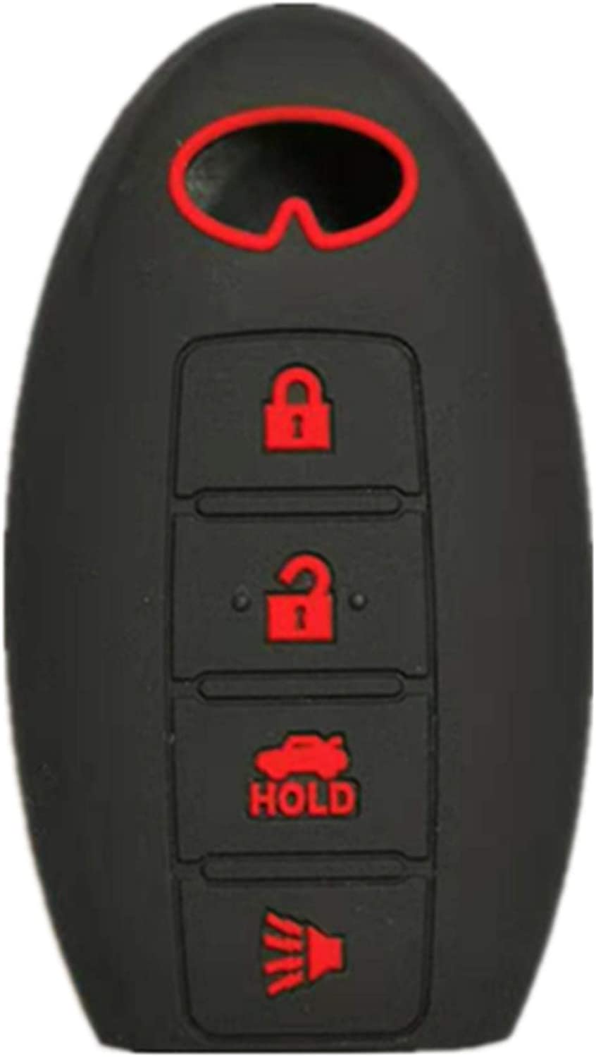 Premium Silicone Remote Key Cover for Infiniti EX35 FX50 G35 G37 M45 QX56 - Durable 4-Button Protector for Key Fobs - Perfect for Infiniti Owners (Fits EX35 FX50 G35 G37 M45 QX56 QX60 QX80 Models) - Protect Your Keys from Drops & Scratches