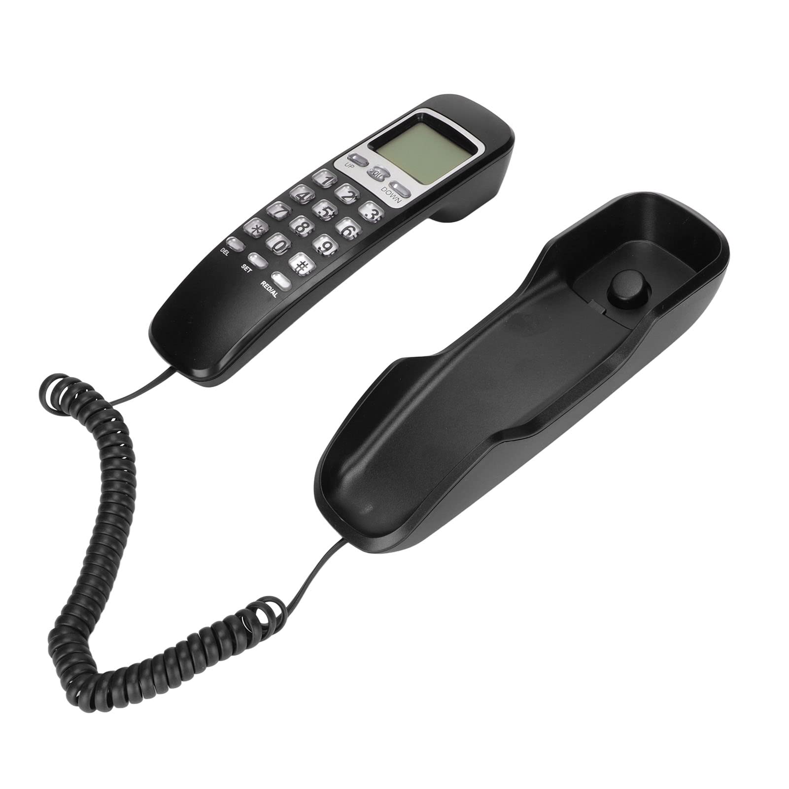 Vintage Style Corded Landline Phone with LCD Display & Adjustable Ringtone - Home Office Desk Telephone for Seniors & Hotels (Black) | Perfect for Elderly Homes, Business Offices & Hospitality Use