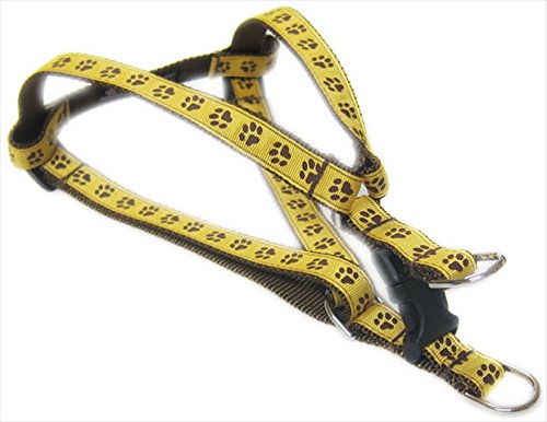 FlyFree No-Pull Reflective Dog Harness for Small to Medium Puppies, Adjustable Soft Padded Vest with Leash Attachment - Yellow & Brown (Medium) - Perfect for Walking, Training & Outdoor Adventures