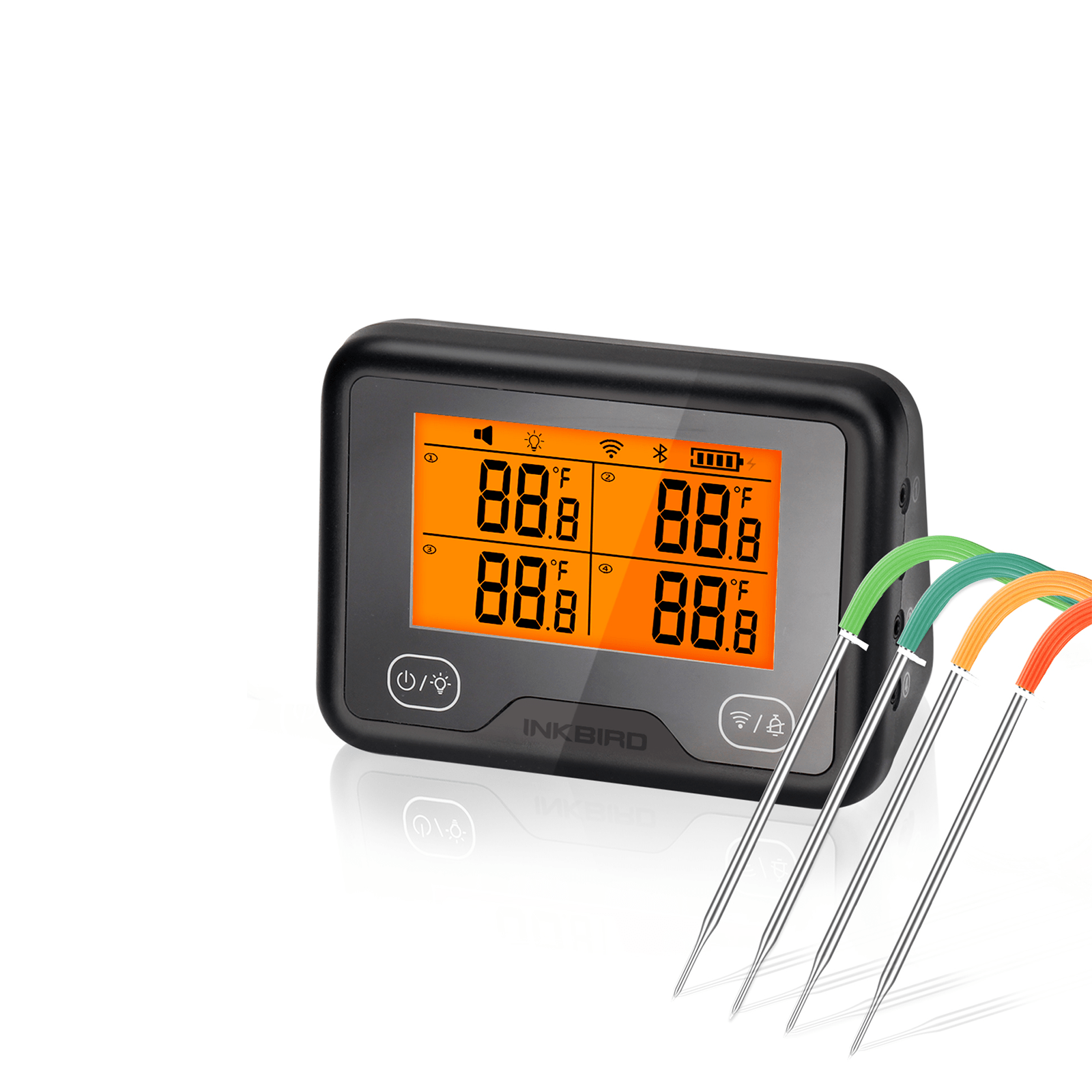 iBBQ 4BW Wireless Smart Meat Thermometer with WiFi & Bluetooth - Perfect for Grilling, Smoking, and BBQ Cooking at Home or Outdoor