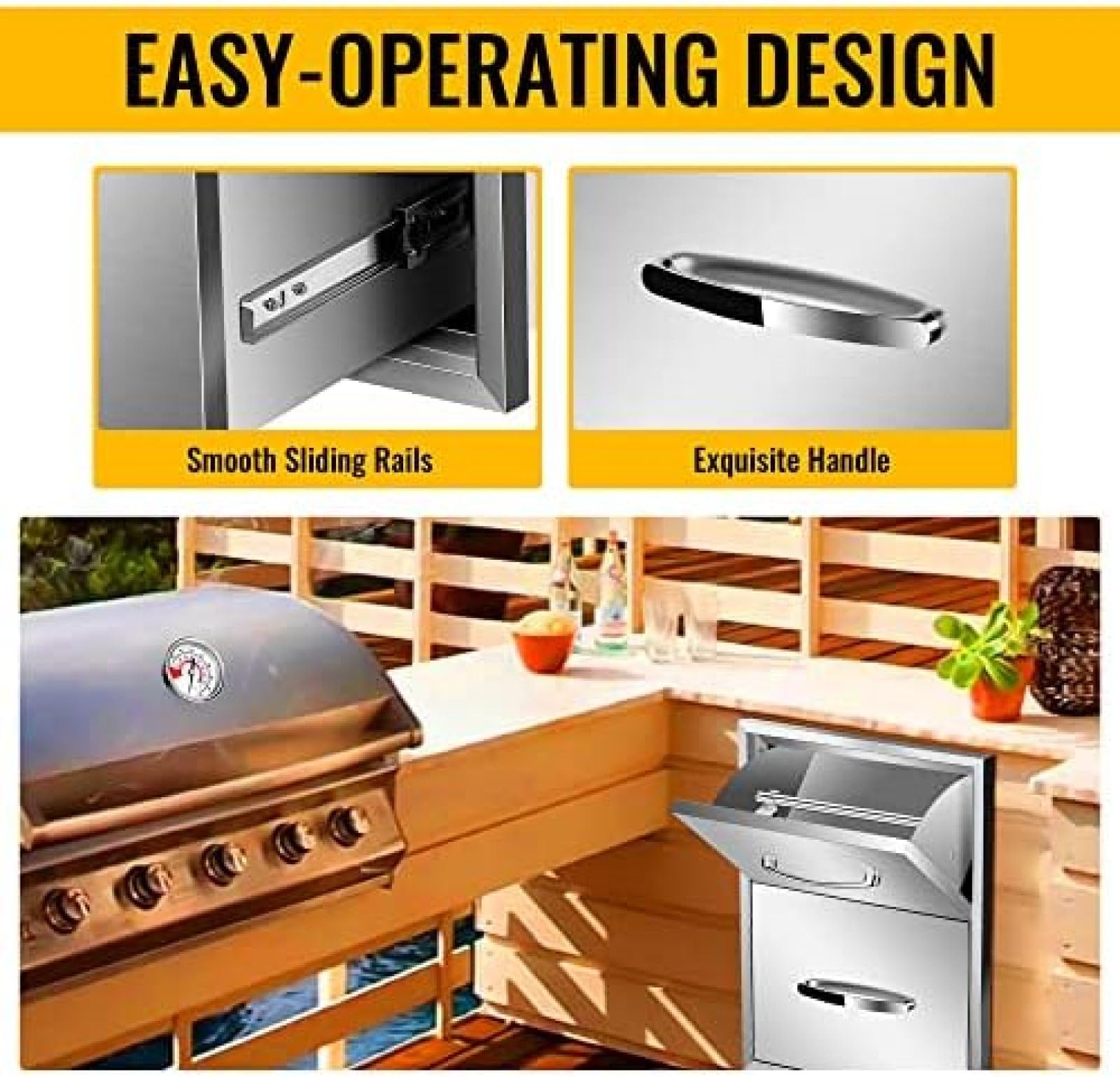 Stainless Steel Double Drawer for Outdoor Kitchen & BBQ Island - 16