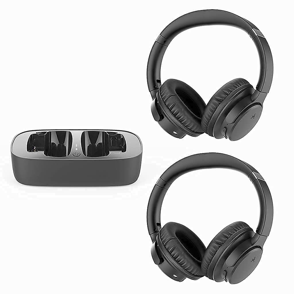 Avantree Ensemble & AS50 Wireless Headphones Bundle (Set of 2) - Bluetooth 5.0 Over-Ear Headset with Transmitter & Charging Dock, 35H Playtime, Optical/AUX/RCA Connectivity - Perfect for TV Watching, Home Theater, and Senior Comfort