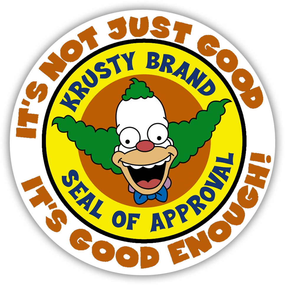 Krusty Seal of Approval Sticker - Premium Quality Decal for Laptops, Notebooks & DIY Crafts - Fun Office & School Supplies