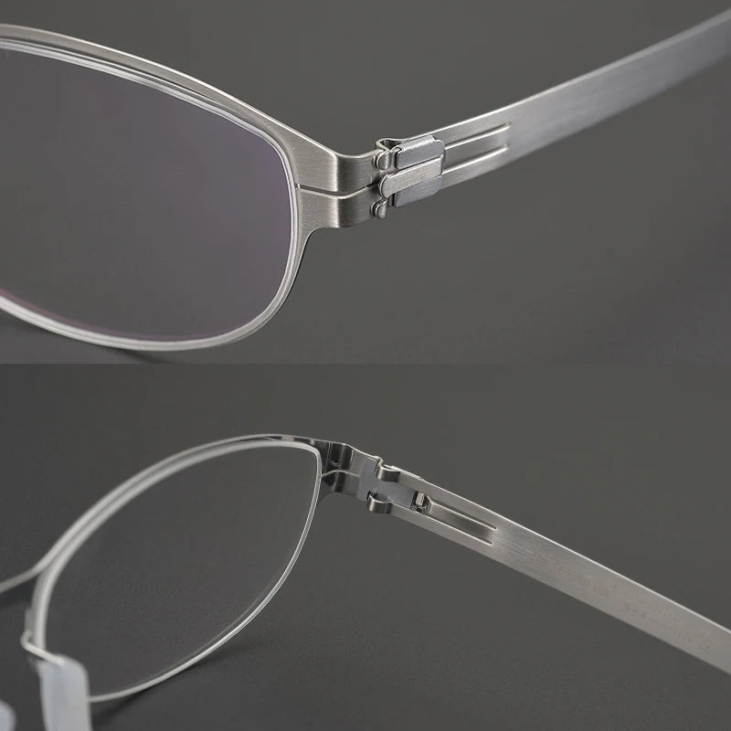 Black Oval Full Rim Screwless Steel Eyeglasses for Women - Style 4797 | Perfect for Office, Reading & Everyday Fashion