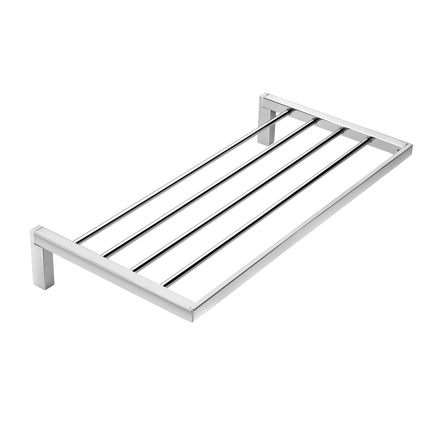 COSMIC Wall Mounted Brass Bath Towel Rack with Chrome Finish - 23.6 x 3.75 x 11.8 Inches - Perfect for Bathroom, Spa, or Gym Organization (Model 2290168)