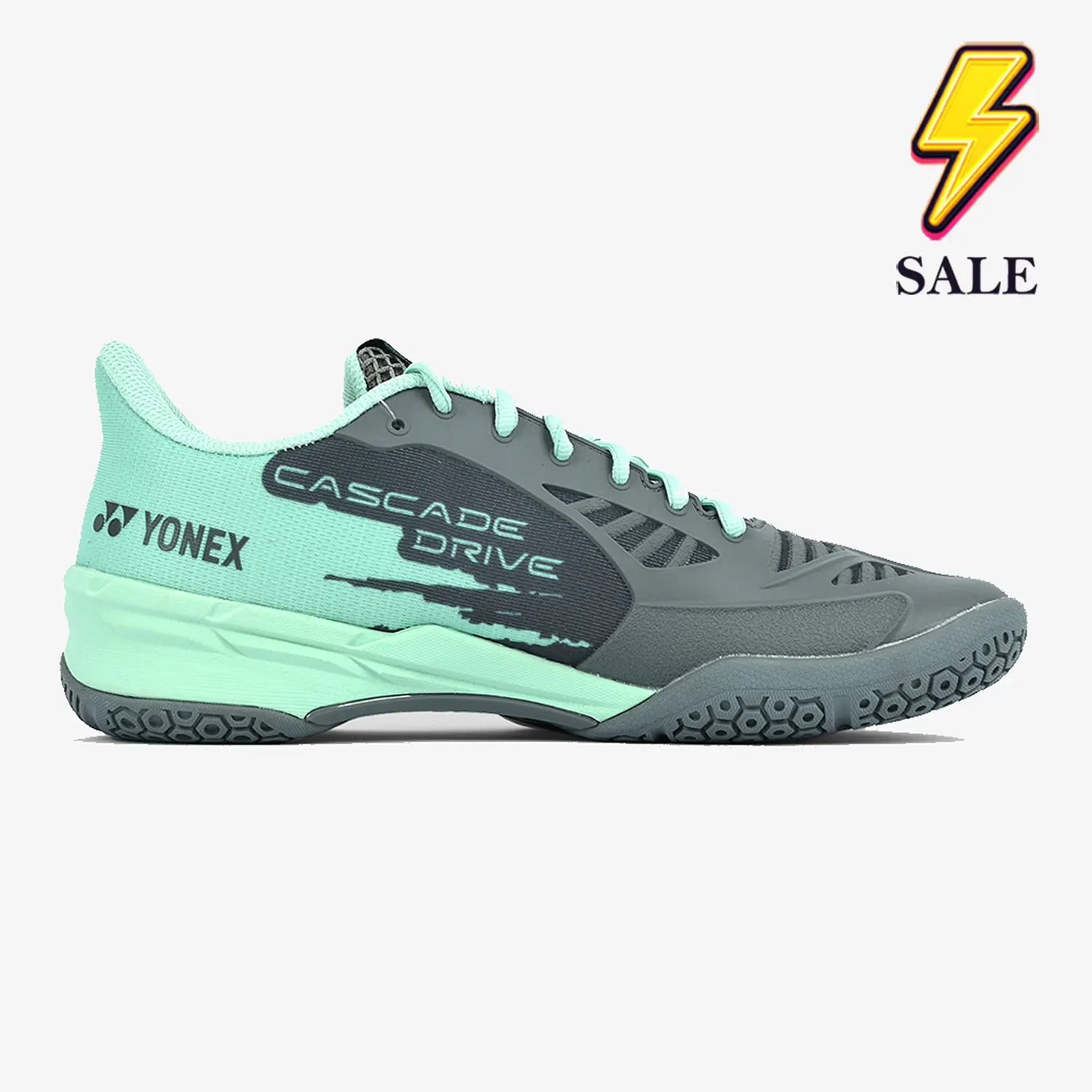 Yonex Cascade Drive Tennis Shoes - Gray/Pale Green | Lightweight & Durable for Court Performance | Perfect for Competitive Matches & Training