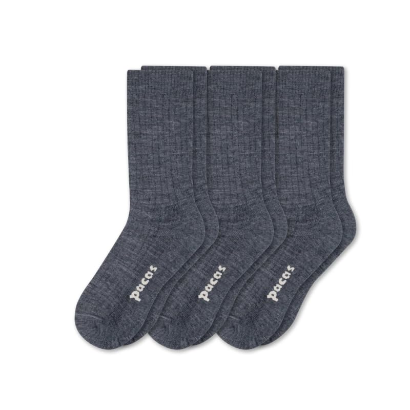 Pacas Women's Alpaca Lightweight Crew Socks - 3 Pack Soft Warm Breathable for Hiking, Travel & Everyday Comfort