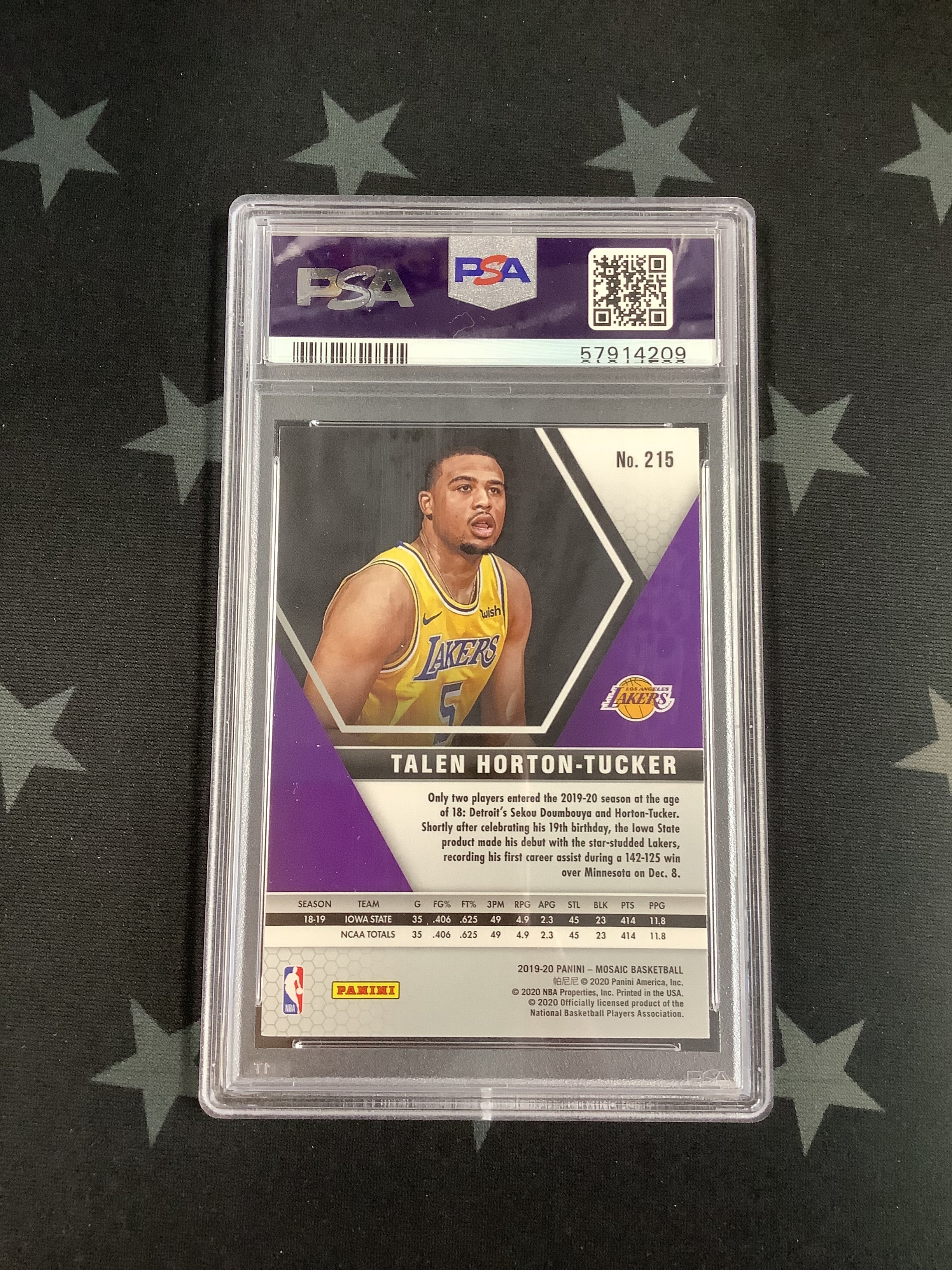 2019 Panini Mosaic Basketball Card - Talen Horton-Tucker #215 PSA Mint 9 (57914209) | Rare Collectible for NBA Fans & Sports Memorabilia Enthusiasts | Perfect for Display, Trading, and Investment