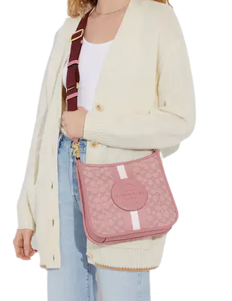 Coach Dempsey Signature Jacquard File Bag with Stripe & Patch - Stylish Work Tote for Office, Business Travel & Professional Women