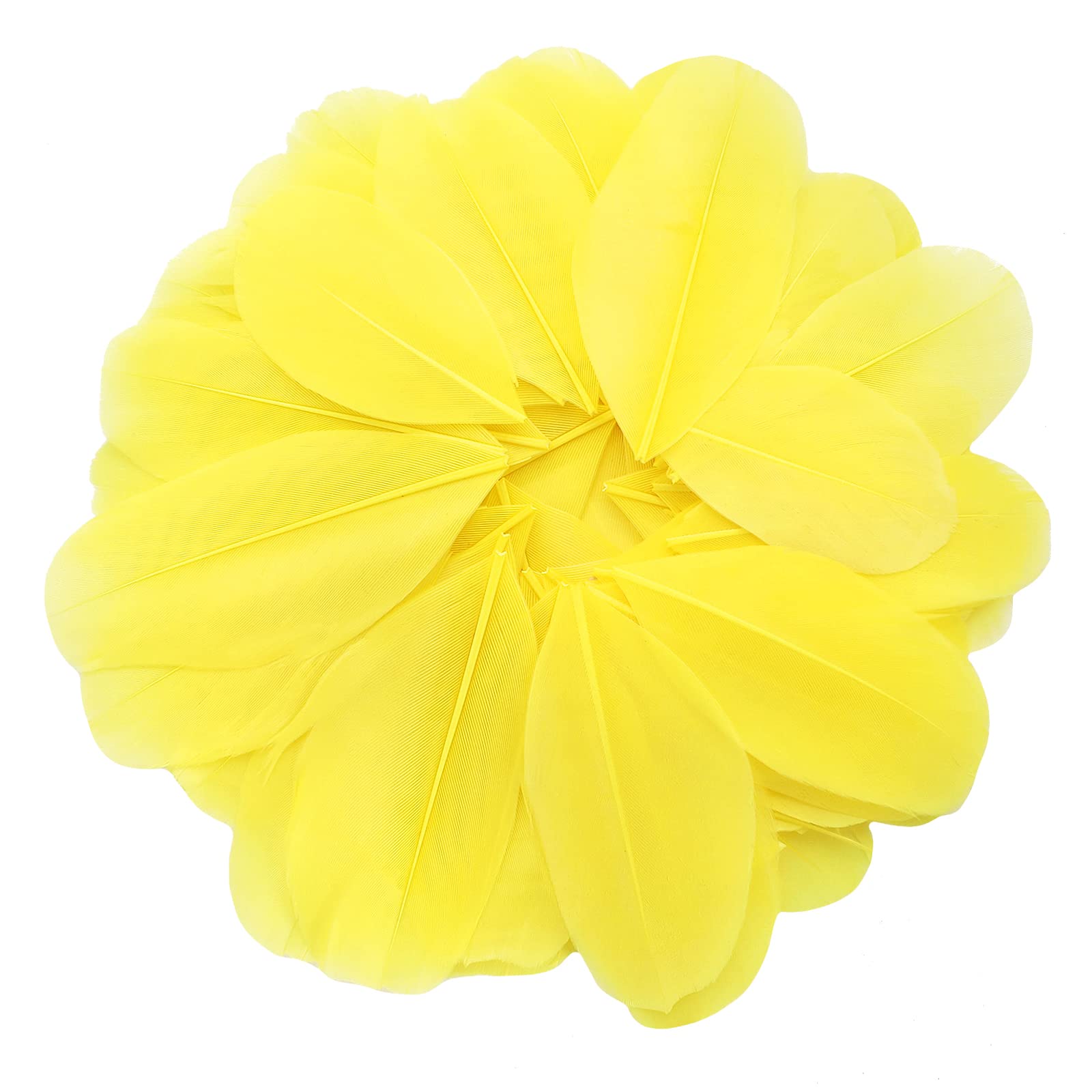HaiMay 400pcs Yellow Goose Feathers for Jewelry Making & Wedding Decor (2-3