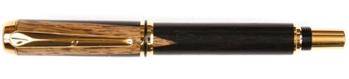 Lanier Pens Baron Fountain Pen - Tennessee Gold Finish - Two-Tone Blackwood Barrel - Premium Writing Instrument for Calligraphy, Business Signatures & Gift Giving