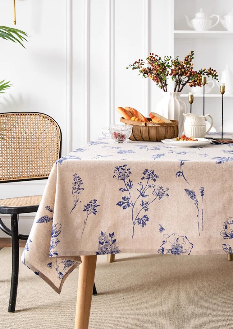 Premium Cotton Rectangular Tablecloth for Dining Room - Farmhouse & Wedding Decor, Washable Kitchen Table Cover for Oval & Square Tables - Perfect for Parties, Holidays & Everyday Use