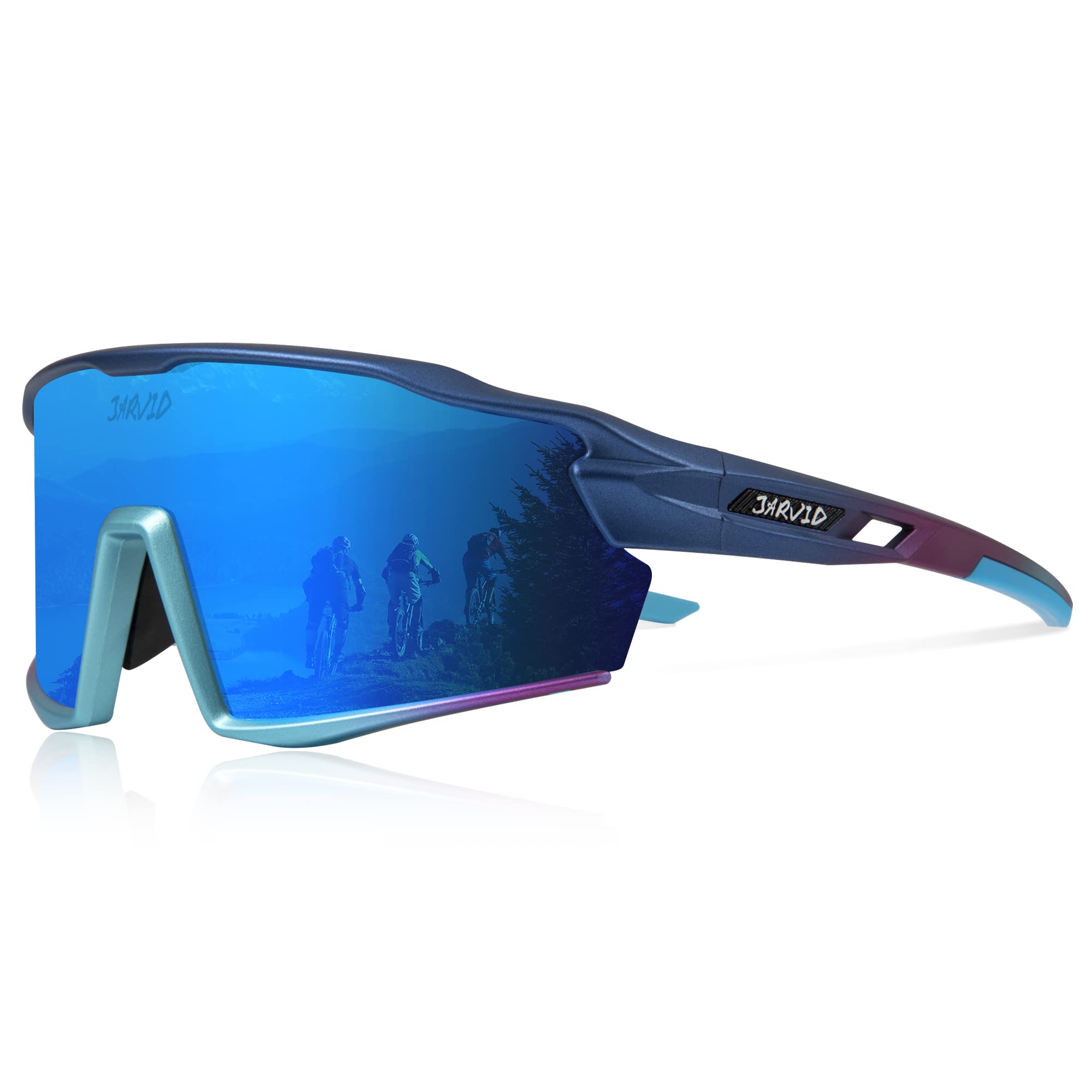 UV Protection Polarized Cycling Glasses for Men & Women - Interchangeable 4 Lens Set for Road Biking, Running & Outdoor Sports - Anti-Glare Sports Sunglasses for Cycling, Hiking & Active Lifestyles