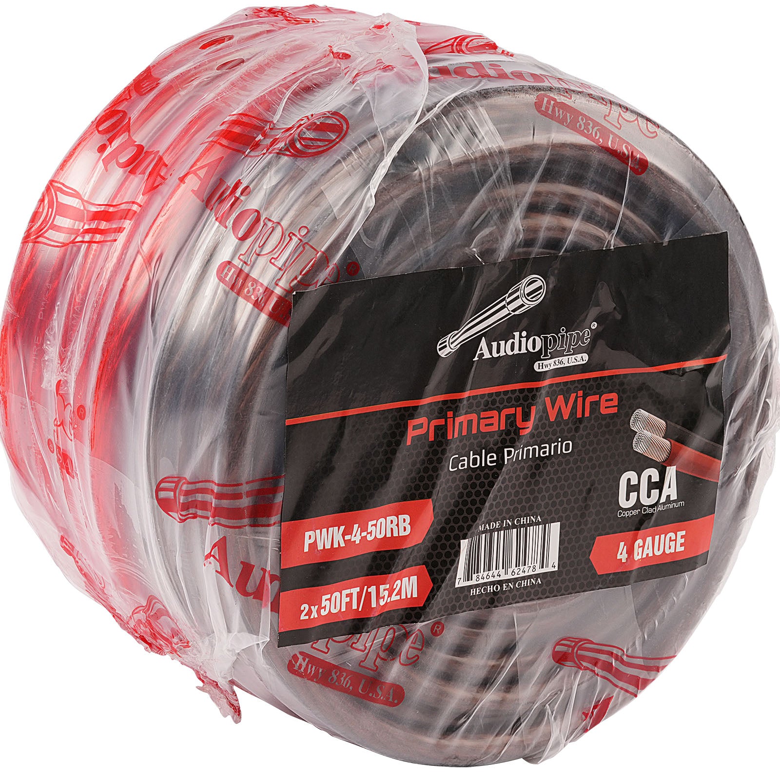 50Ft 4 Gauge Black and Red Primary Automotive Wire (PWK 4 50RB) - Perfect for Car Audio, Battery Cables, and Electrical Wiring Projects