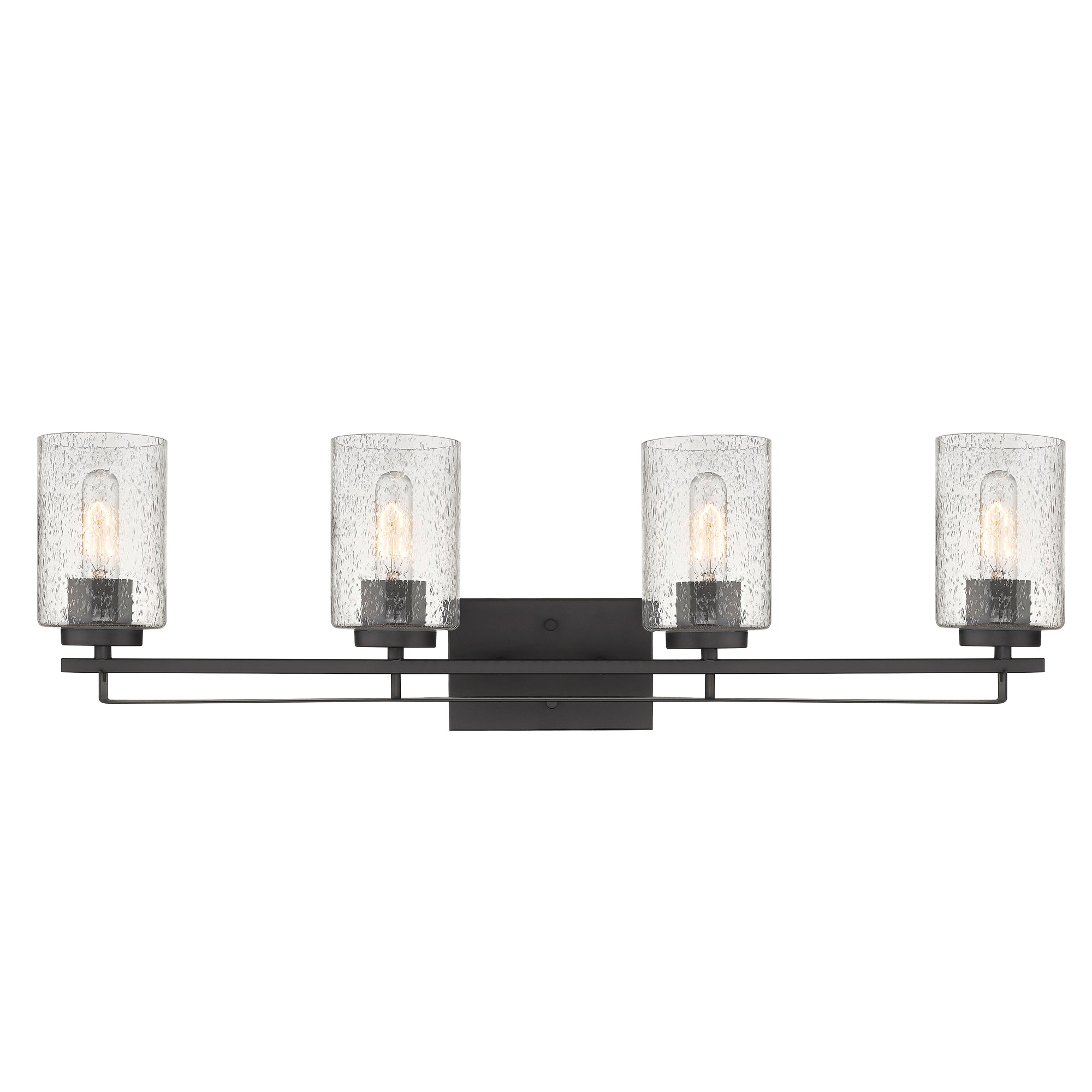 Borella Bronze Vanity Light - Modern Bathroom Wall Sconce with Clear Glass Shades, Perfect for Makeup Vanity, Dressing Room & Powder Room Lighting
